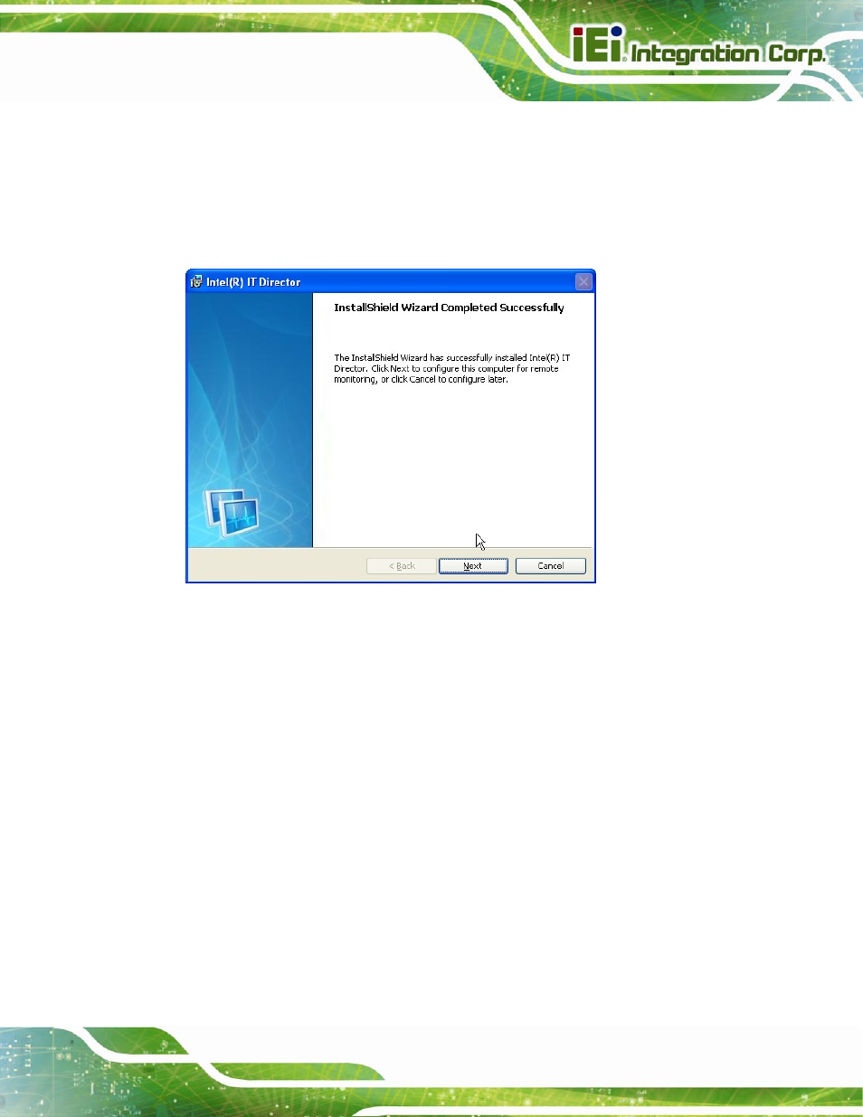 Figure 6-35: it director installation complete | IEI Integration IMB-Q670 v3.01 User Manual | Page 157 / 184