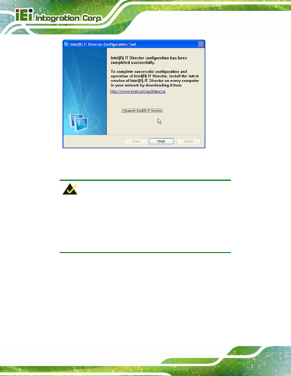 Figure 6-38: it director configuration complete | IEI Integration IMB-Q670 v3.01 User Manual | Page 160 / 184