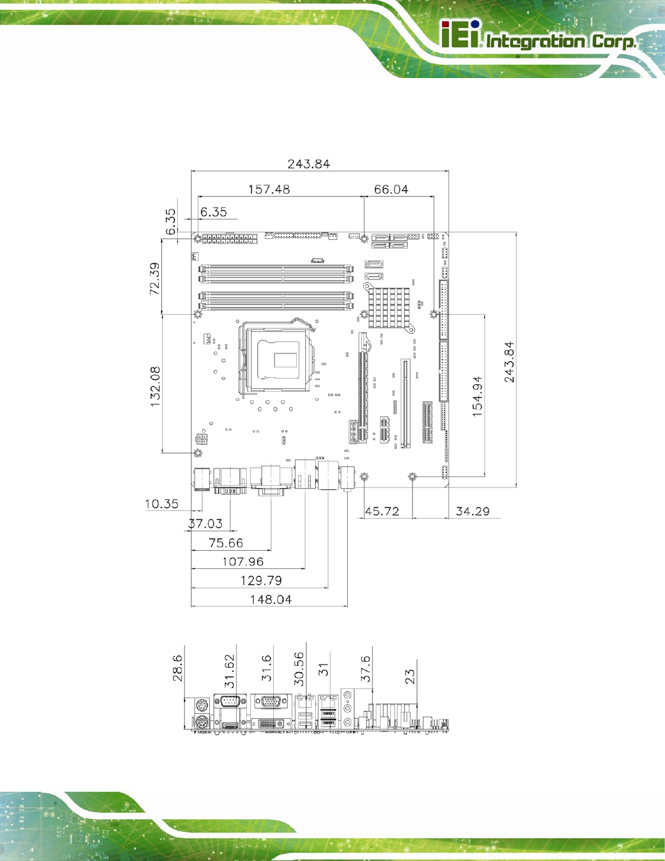 5 dimensions, Imensions, Figure 1-3: imb-q670 dimensions (mm) | IEI Integration IMB-Q670 v3.01 User Manual | Page 19 / 184