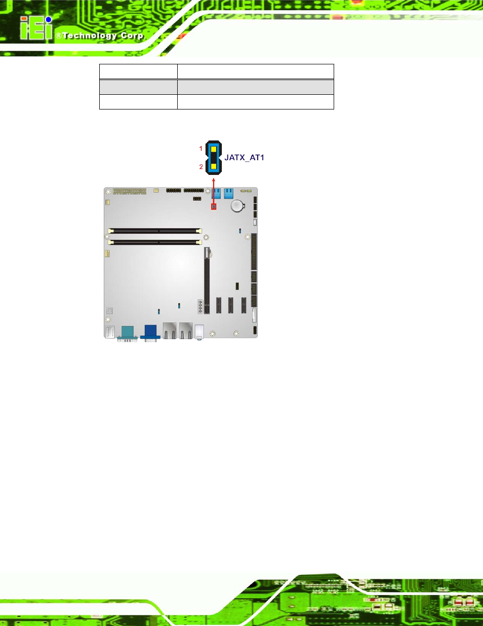 2 clear cmos jumper, Figure 4-9: at/atx power select jumper location, Table 4-2: at/atx power select jumper settings | IEI Integration IMB-H610A User Manual | Page 71 / 192