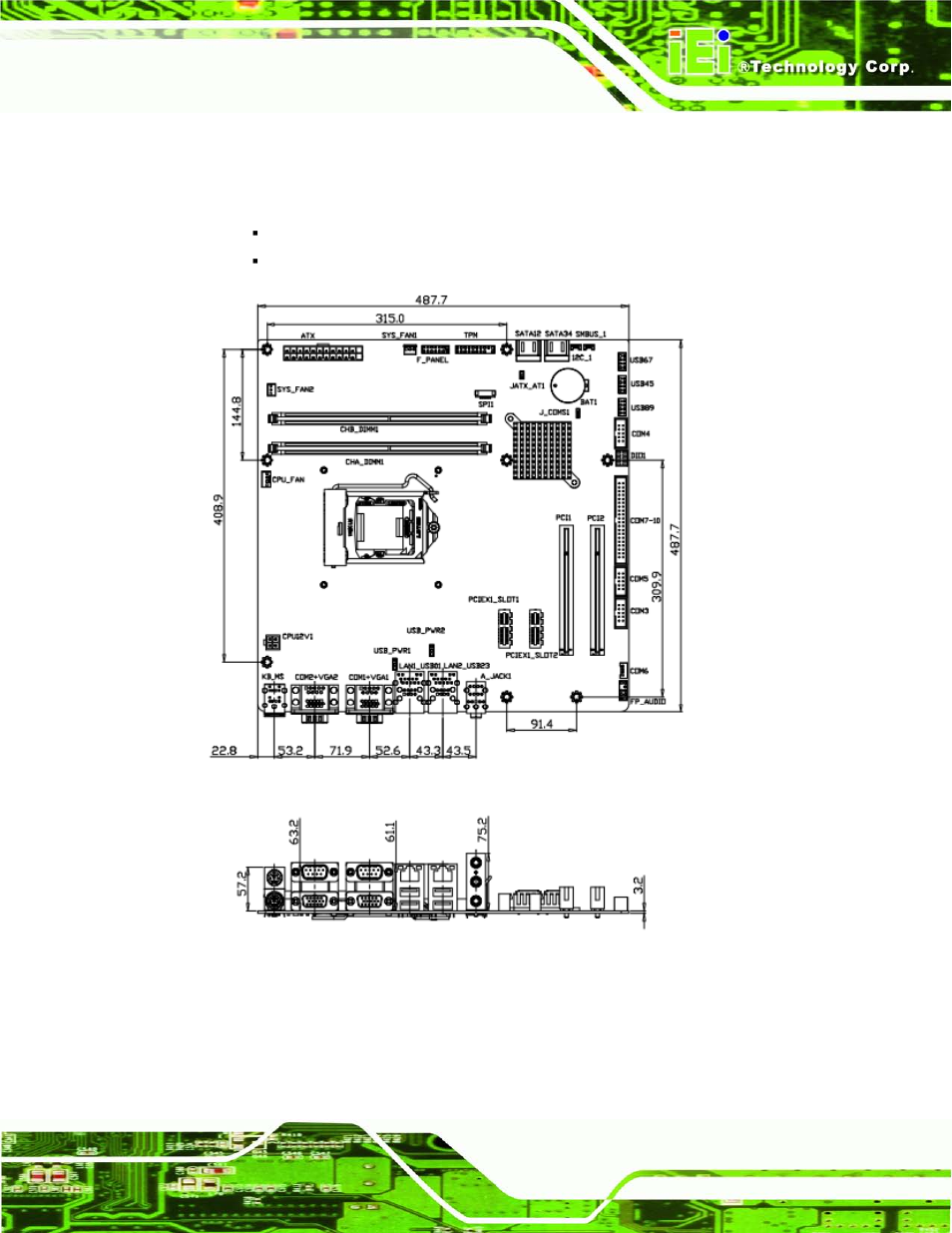 6 dimensions, Imensions, Figure 1-3: imb-h612 dimensions (mm) | IEI Integration IMB-H612A User Manual | Page 20 / 199