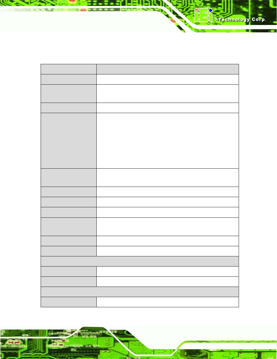 8 technical specifications, Echnical, Pecifications | IEI Integration IMB-H612A User Manual | Page 22 / 199