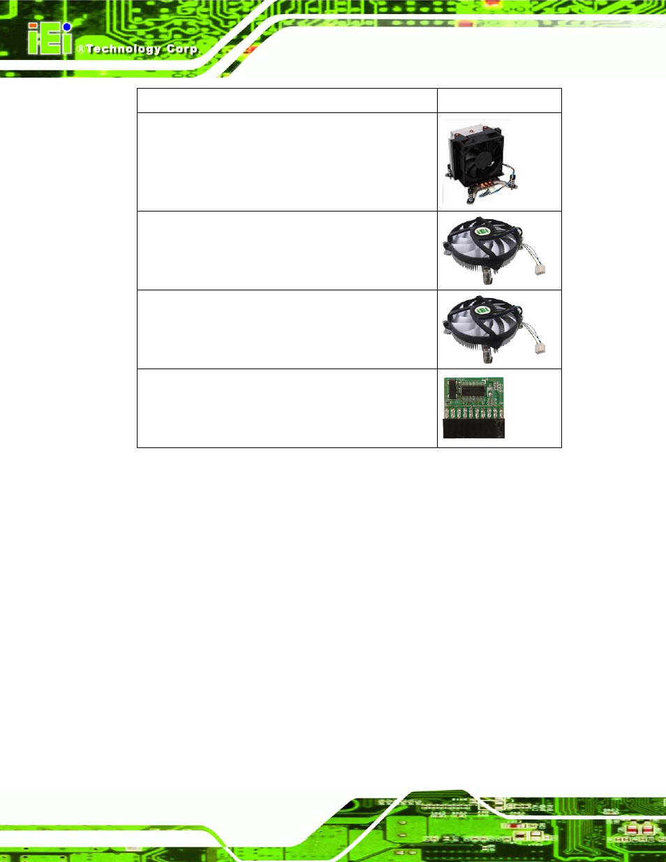 Table 2-2: optional items | IEI Integration IMB-Q770 User Manual | Page 30 / 212