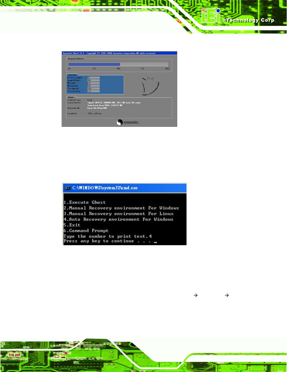 Figure b-27: image creation complete, Figure b-28: press any key to continue | IEI Integration IMB-C2160 User Manual | Page 174 / 205