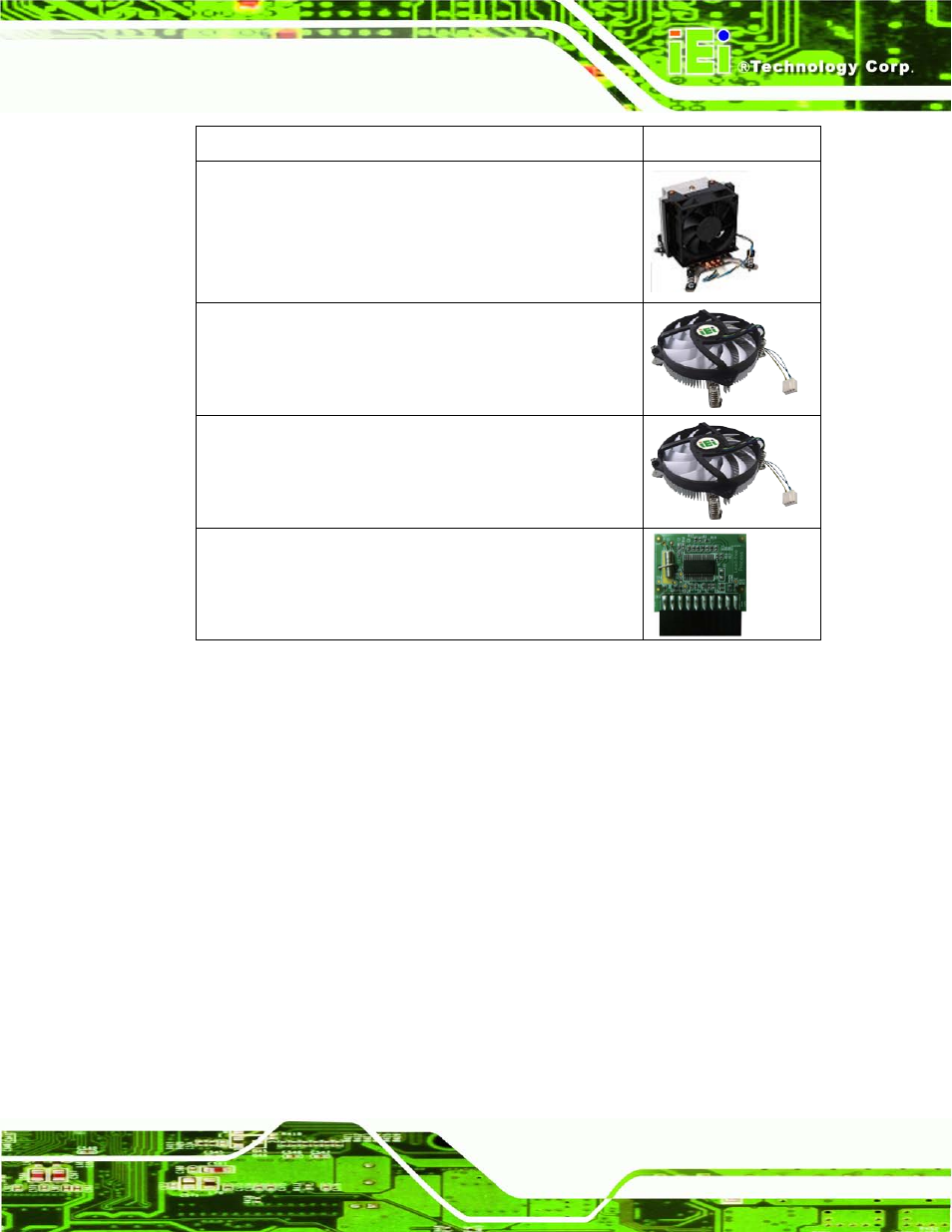 Table 2-2: optional items | IEI Integration IMB-C2160 User Manual | Page 28 / 205