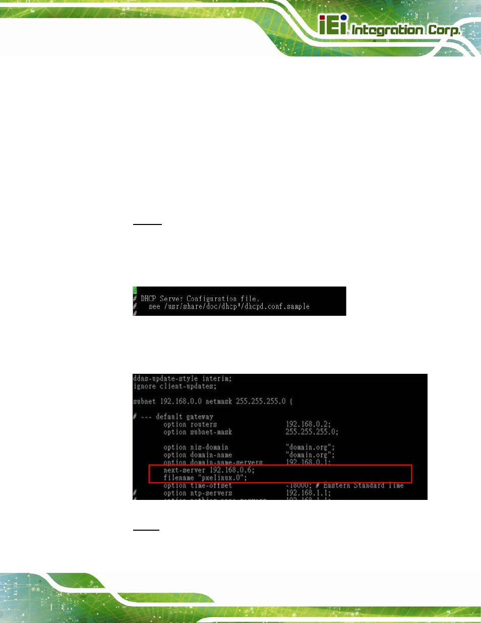 C.6.1 configure dhcp server settings | IEI Integration IMB-Q870-i2 User Manual | Page 203 / 223