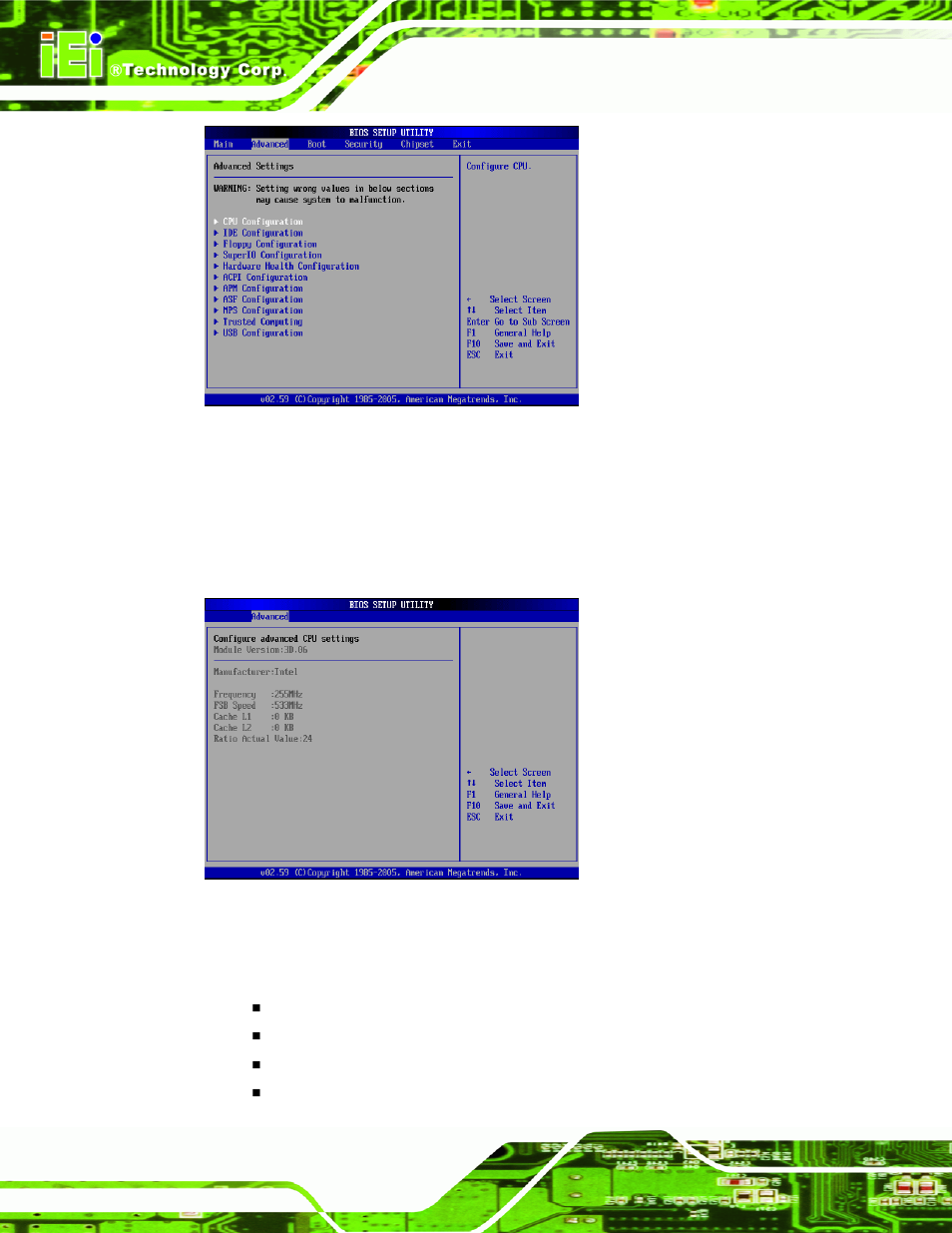 1 cpu configuration | IEI Integration IMBA-9454 v1.00 User Manual | Page 130 / 228