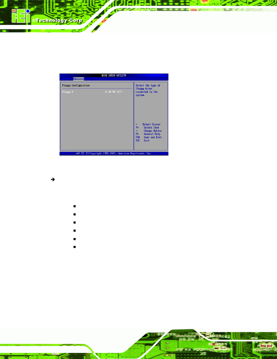 3 floppy configuration | IEI Integration IMBA-9454 v1.00 User Manual | Page 138 / 228