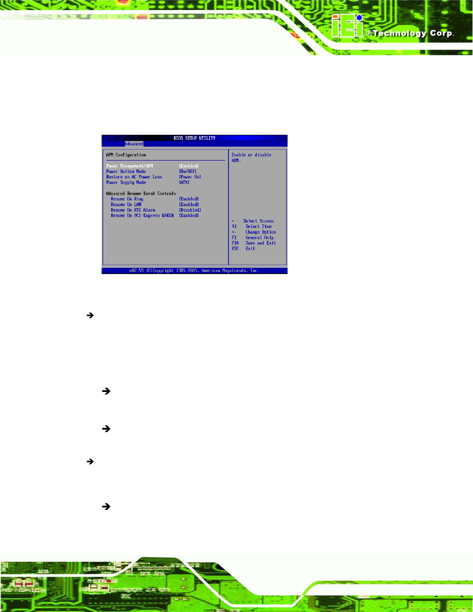 7 apm configuration | IEI Integration IMBA-9454 v1.00 User Manual | Page 149 / 228