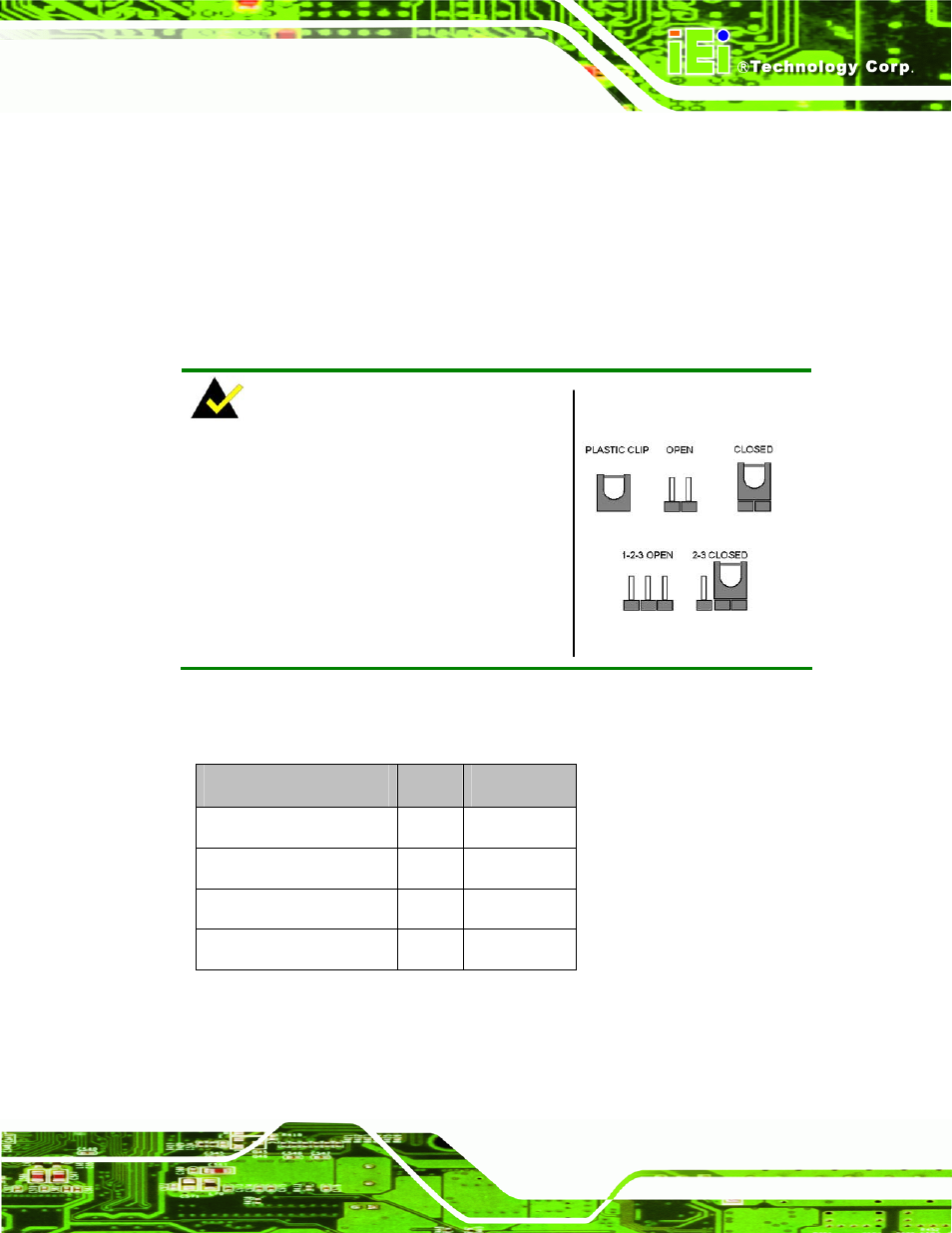 4 jumper settings, Umper, Ettings | Figure 5-8: jumper locations, Table 5-1: jumpers | IEI Integration IMBA-9454 v4.02 User Manual | Page 101 / 205