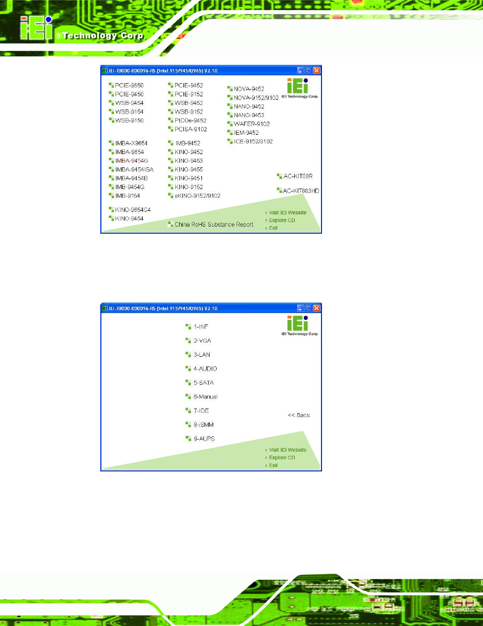 Figure 7-1: introduction screen, Figure 7-2: available drivers | IEI Integration IMBA-9454 v4.02 User Manual | Page 164 / 205