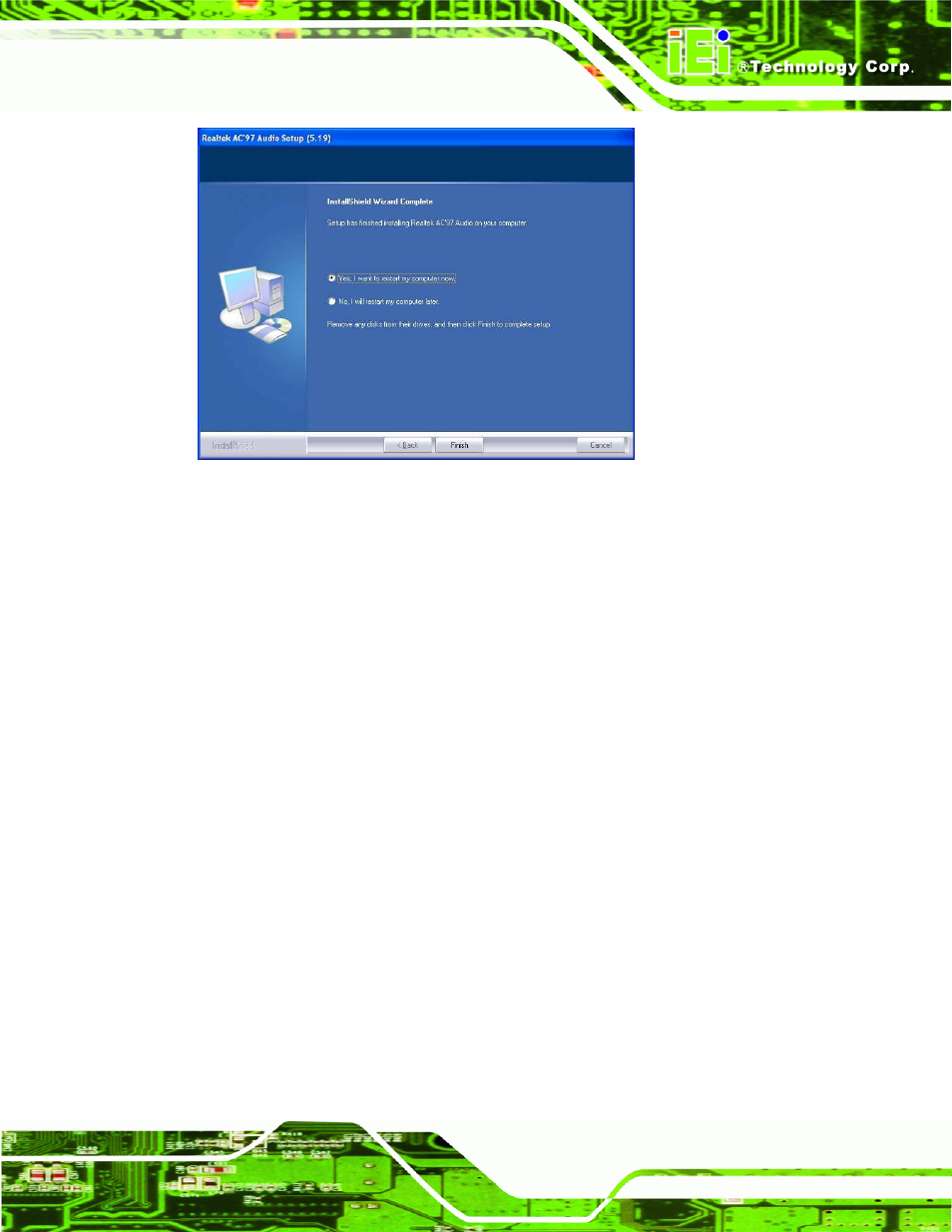Figure 7-23: restart the computer | IEI Integration IMBA-9454 v4.02 User Manual | Page 177 / 205