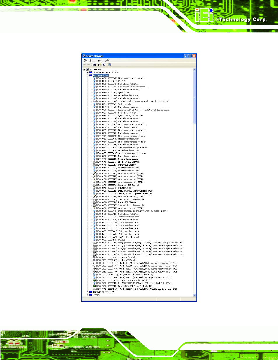 C.1 io address map, Ddress | IEI Integration IMBA-9454 v4.02 User Manual | Page 189 / 205