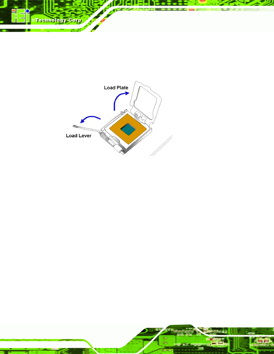 Figure 5-3: open the cpu socket load plate | IEI Integration IMBA-9454 v4.02 User Manual | Page 96 / 205