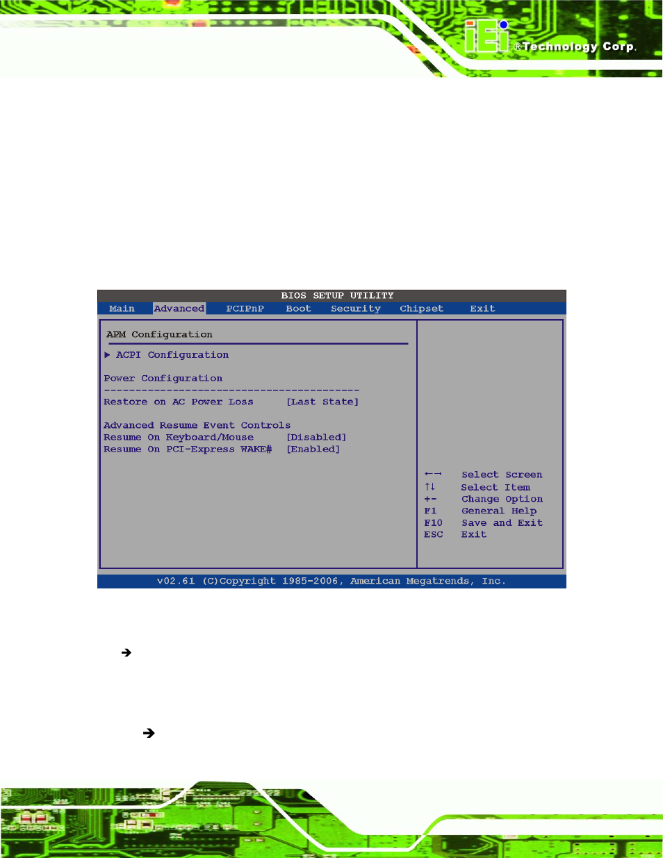 6 apm configuration | IEI Integration IMBA-XQ354 v1.00 User Manual | Page 139 / 244