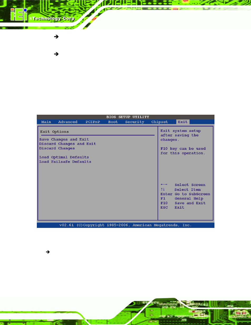 8 exit | IEI Integration IMBA-XQ354 v1.00 User Manual | Page 166 / 244