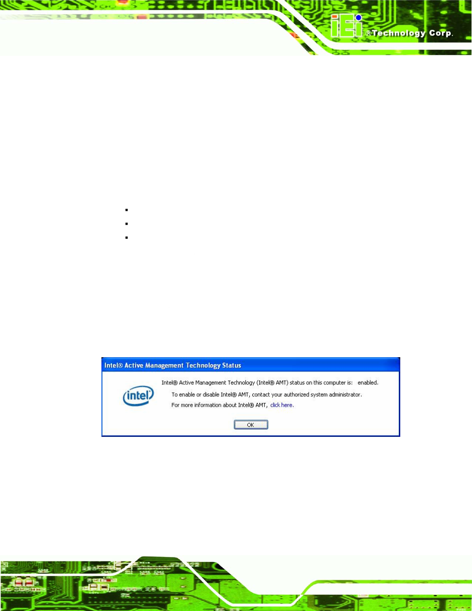 1 intel® amt setup procedure, 2 intel® management engine bios extension, 1 intel | Amt setup procedure, 2 intel, Management engine bios extension | IEI Integration IMBA-XQ354 v1.00 User Manual | Page 197 / 244