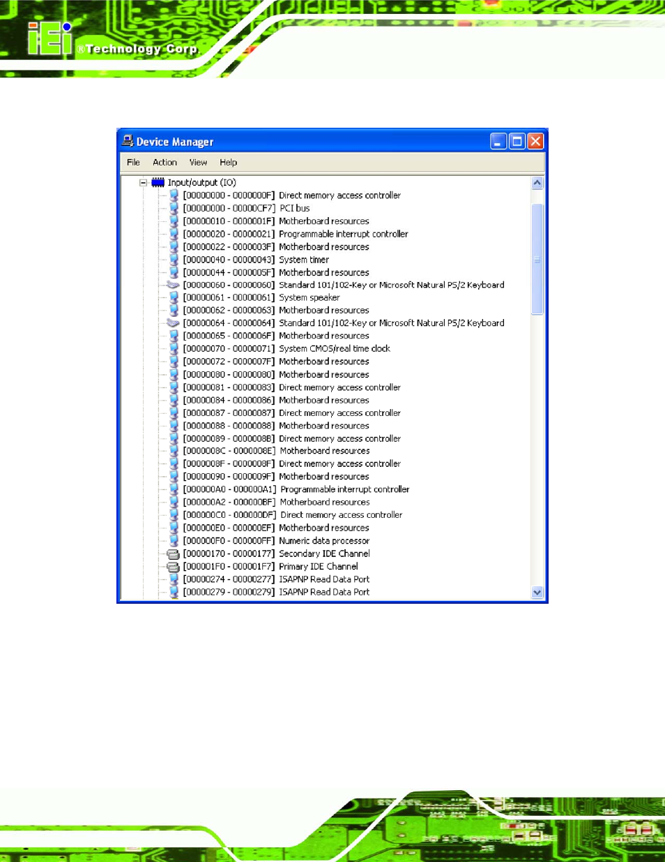 E.2 input/output (io) | IEI Integration IMBA-XQ354 v1.00 User Manual | Page 222 / 244
