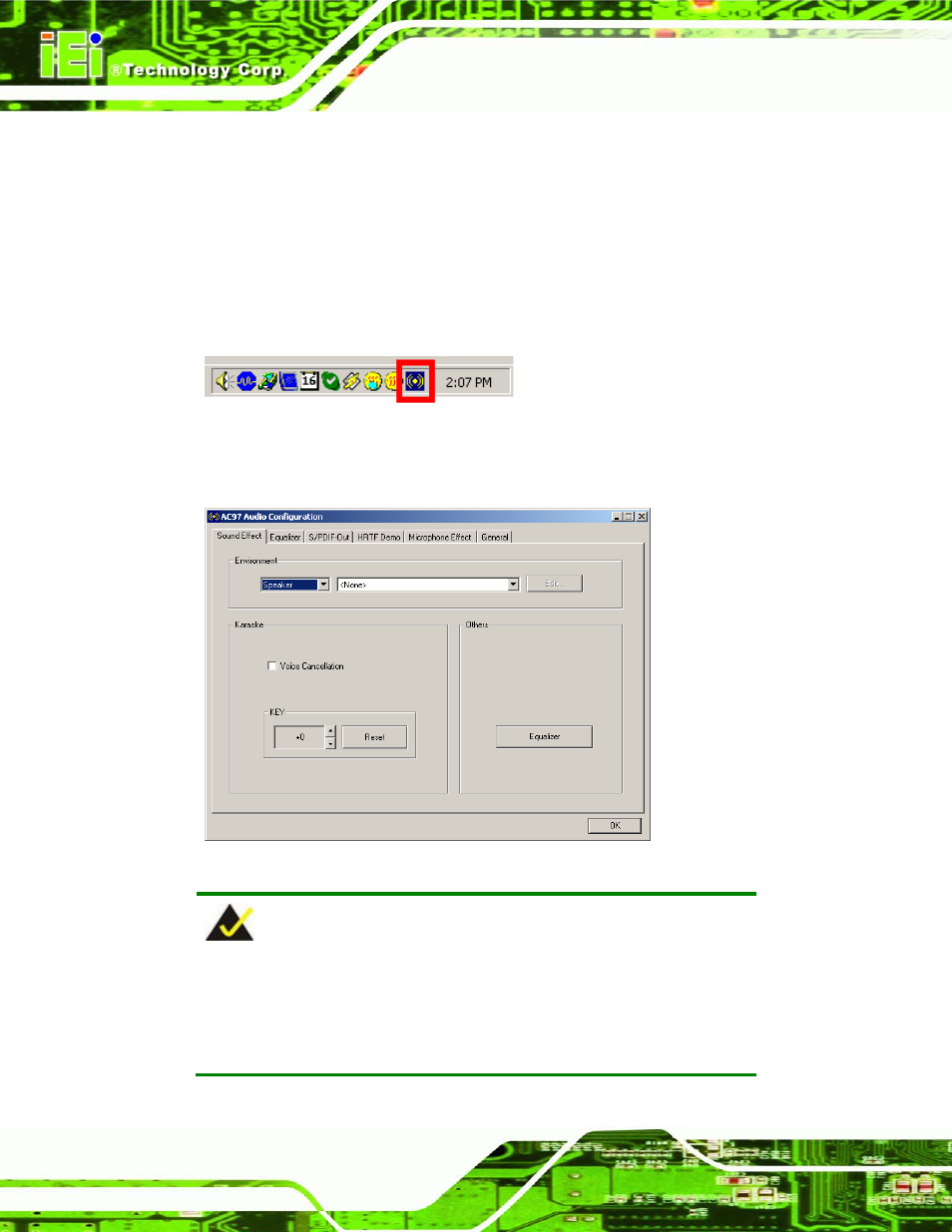 H.2 sound effect configuration, H.2.1 accessing the sound effects manager | IEI Integration IMBA-XQ354 v1.00 User Manual | Page 236 / 244