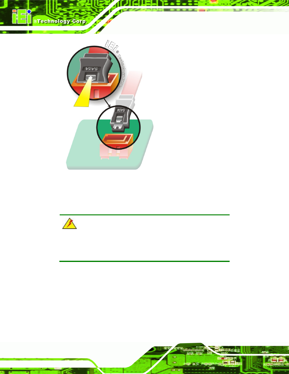 Figure 5-14: sata drive cable connection | IEI Integration IMBA-XQ354 v1.10 User Manual | Page 106 / 245