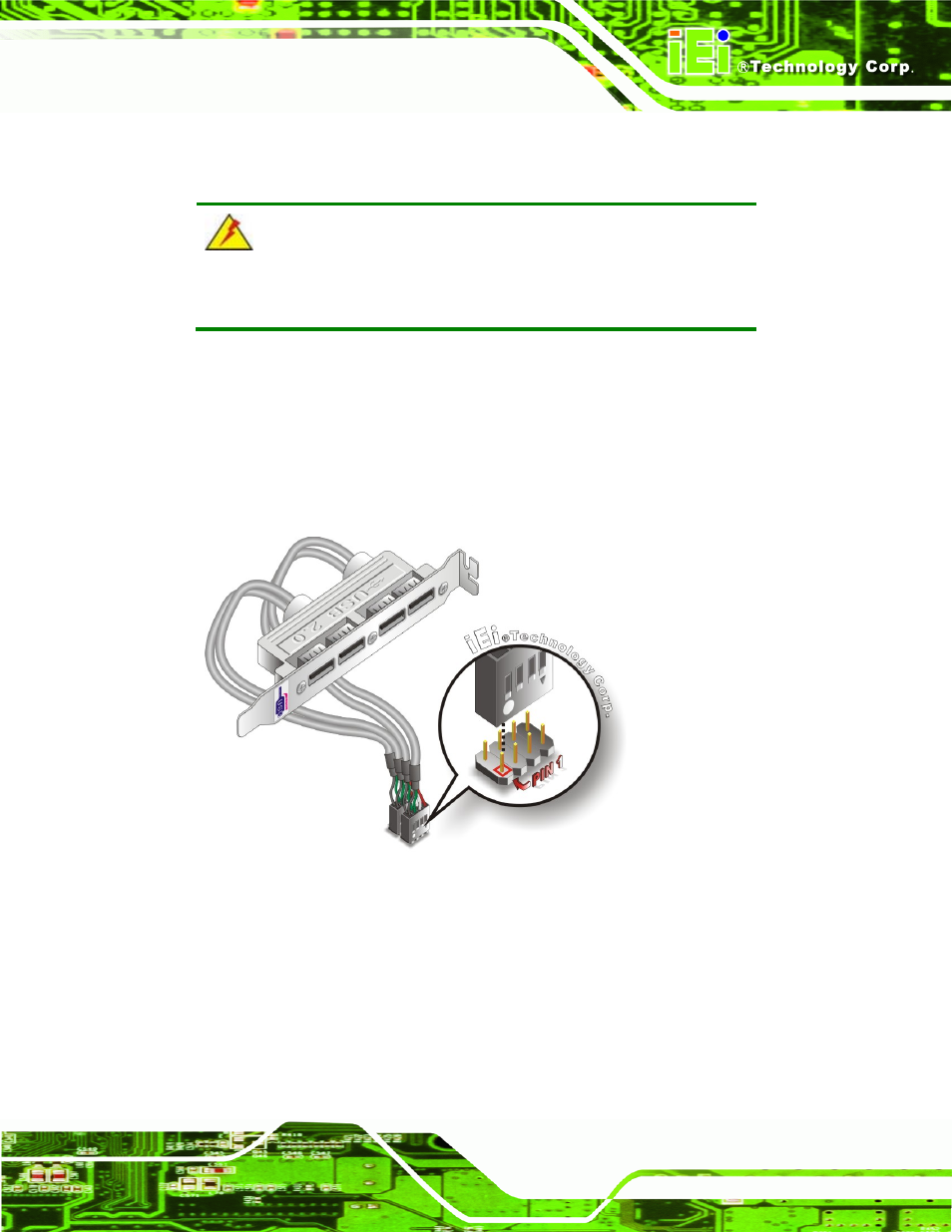 Figure 5-17: four port usb cable connection | IEI Integration IMBA-XQ354 v1.10 User Manual | Page 109 / 245