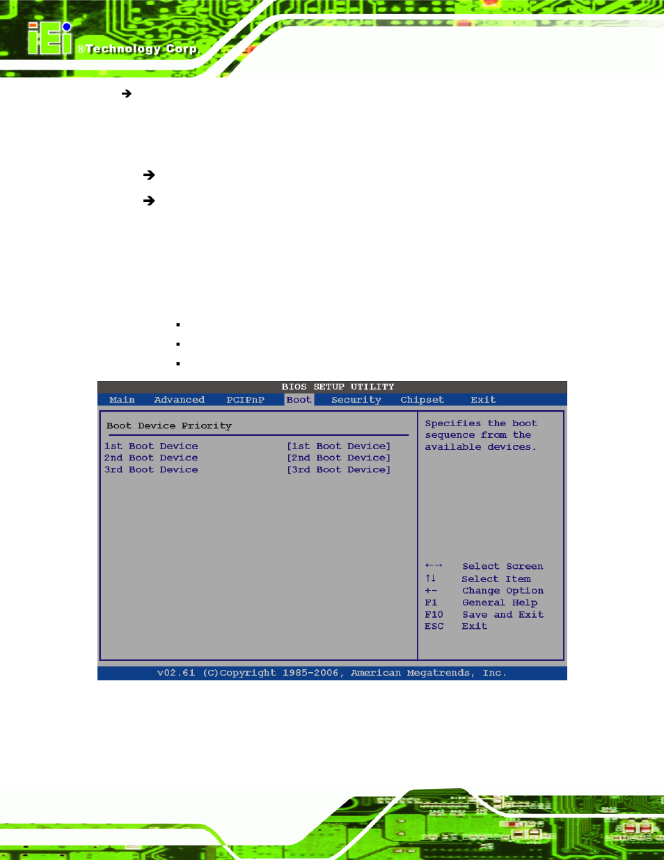 2 boot device priority, Bios menu 21: boot device priority settings | IEI Integration IMBA-XQ354 v1.10 User Manual | Page 158 / 245