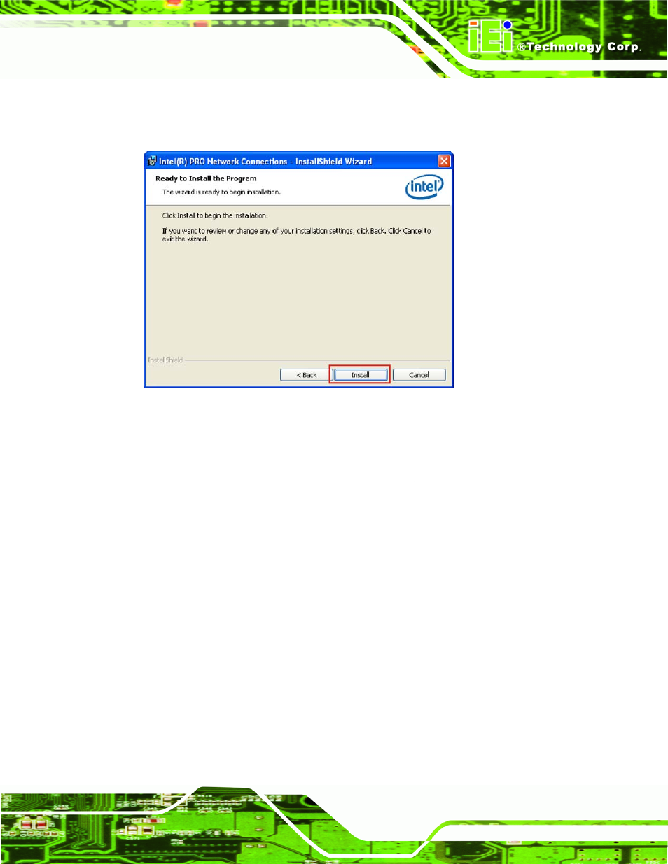 Figure 7-19: lan driver installation ready window | IEI Integration IMBA-XQ354 v1.10 User Manual | Page 181 / 245