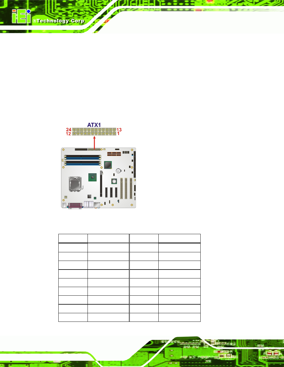 2 atx power connector, Figure 4-3: atx power connector pinout locations | IEI Integration IMBA-XQ354 v1.10 User Manual | Page 56 / 245