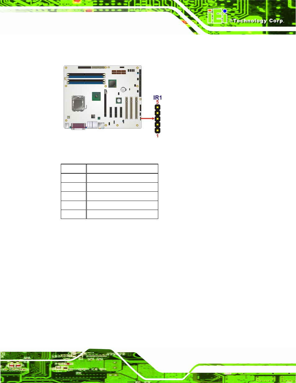 11 pci express x4 slot, Figure 4-11: infrared connector pinout locations, Table 4-12: infrared connector pinouts | Figure 4-5, Cn pinouts | IEI Integration IMBA-XQ354 v1.10 User Manual | Page 65 / 245