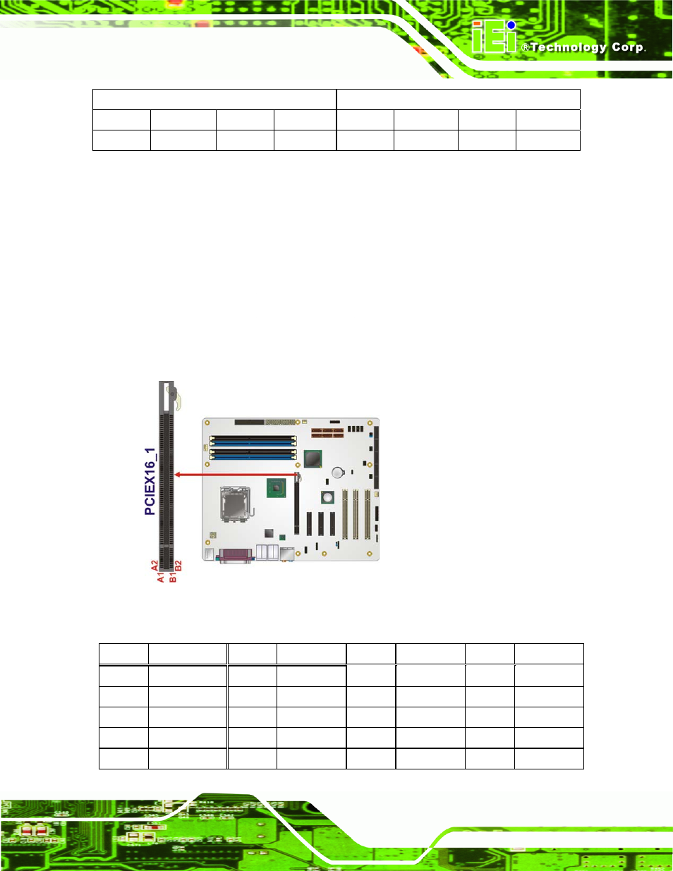 12 pci express x16 slot, Figure 4-13: pcie x16 connector location, Table 4-13: pcie x4 pinouts | Ble 4-6, The 4-pin audio cd in co | IEI Integration IMBA-XQ354 v1.10 User Manual | Page 67 / 245