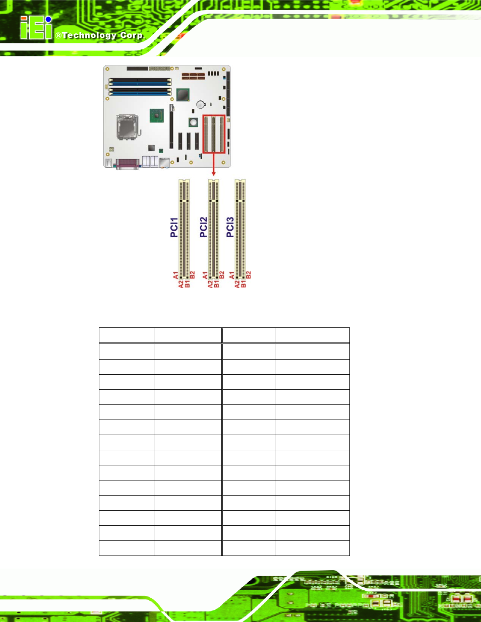 Figure 4-14: pci slot location | IEI Integration IMBA-XQ354 v1.10 User Manual | Page 70 / 245