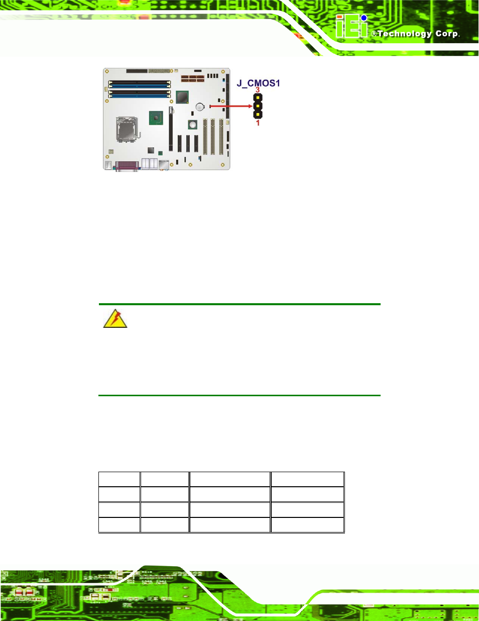 2 com port pin 9 function select, Figure 5-8: clear cmos jumper, Table 4-20 | The spi connector is for fla | IEI Integration IMBA-XQ354 v1.10 User Manual | Page 99 / 245