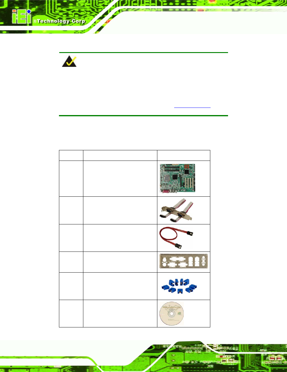 3 unpacking checklist, 1 package contents, Npacking | Hecklist | IEI Integration IMBA-Q454 v1.00 User Manual | Page 26 / 213