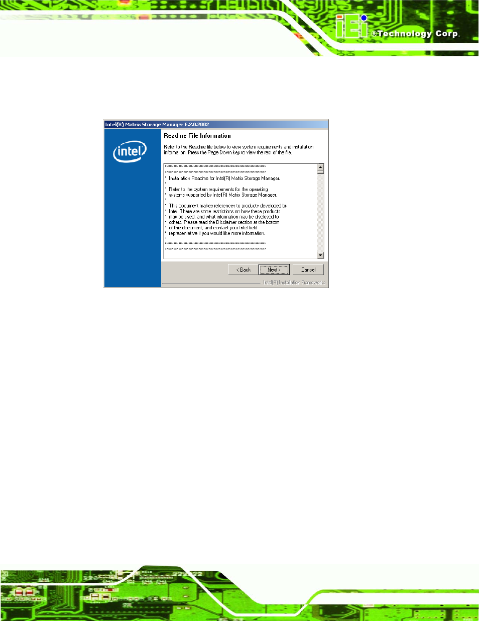 Figure 6-30: matrix storage manager readme file | IEI Integration IMBA-Q454 v1.01 User Manual | Page 159 / 213