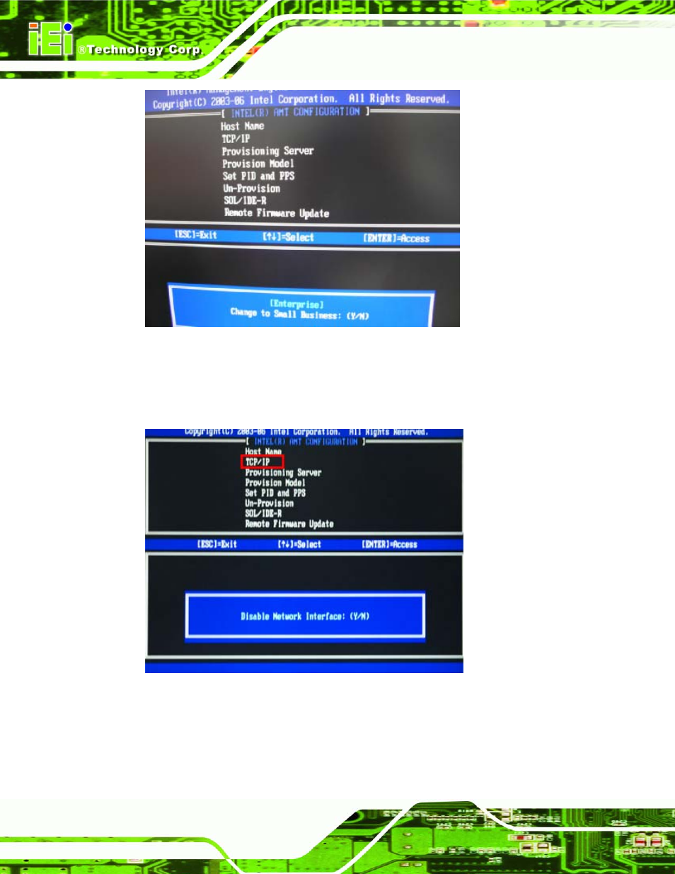 Figure 7-8: enterprise, Figure 7-9: enable network interface | IEI Integration IMBA-Q454 v1.01 User Manual | Page 172 / 213