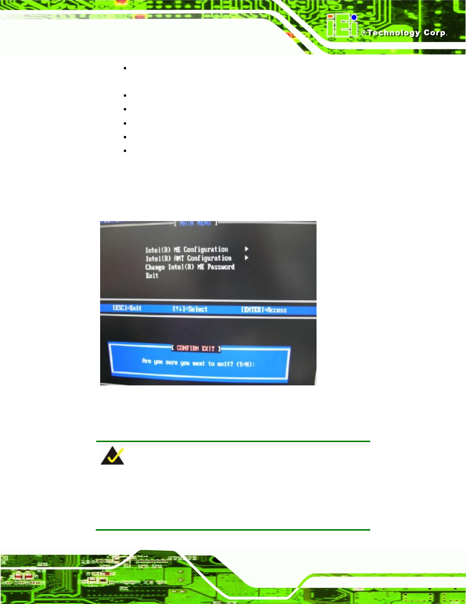 Sing the, Ntel, Nterface | Figure 7-10: exit, 3 using the intel, Amt web interface | IEI Integration IMBA-Q454 v1.01 User Manual | Page 173 / 213