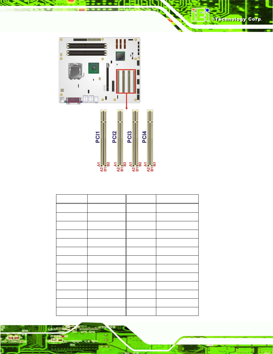 Figure 3-13: pci slot location | IEI Integration IMBA-Q454 v1.01 User Manual | Page 47 / 213