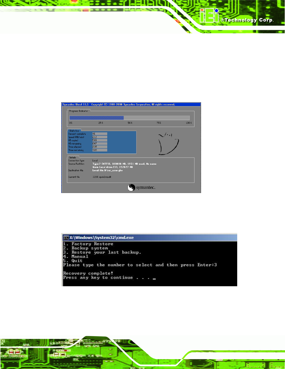 C.4.3 restore your last backup | IEI Integration IMBA-G412ISA v1.00 User Manual | Page 144 / 157