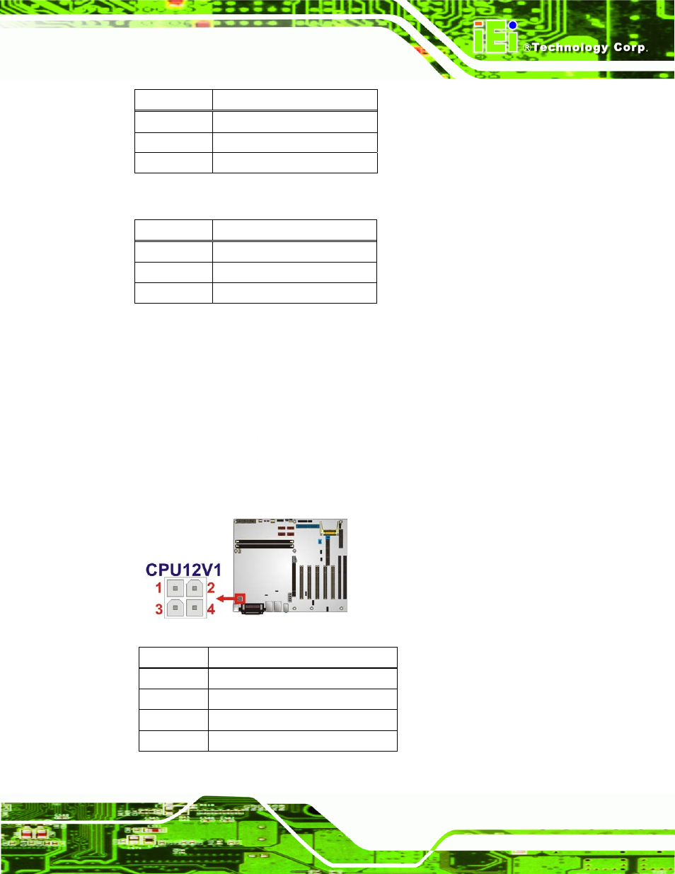 4 cpu power input connector | IEI Integration IMBA-G412ISA v1.00 User Manual | Page 34 / 157