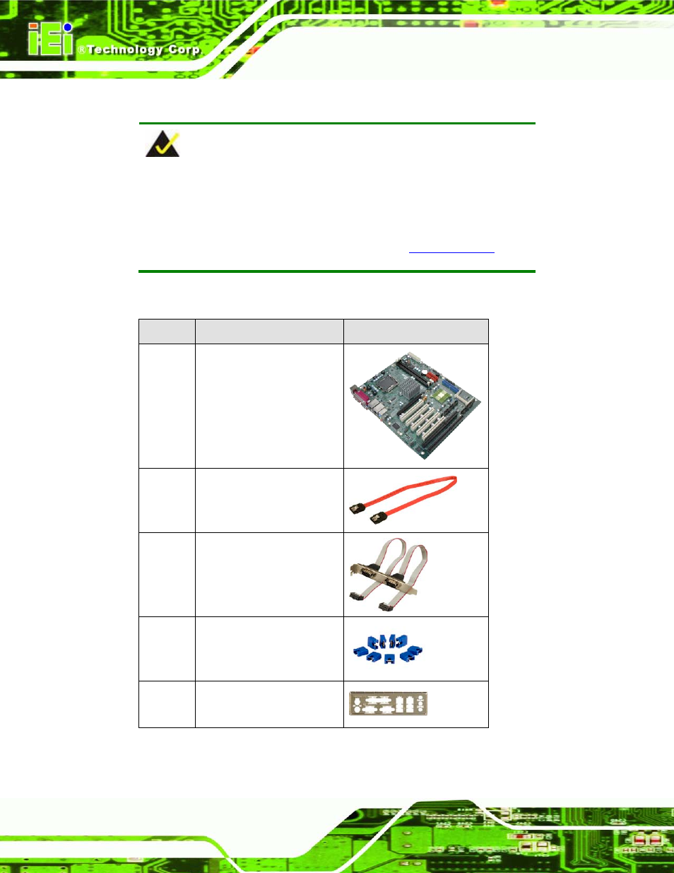3 packing list, Acking, 3 p a c kin g lis t | IEI Integration IMBA-G412ISA v2.00 User Manual | Page 26 / 164