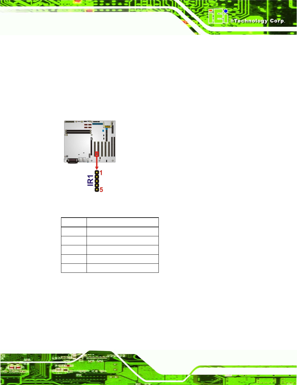 8 infrared interface connector, 9 memory slot, Figure 3-9: infrared connector location | Table 3-11: infrared connector pinouts | IEI Integration IMBA-G412ISA v2.00 User Manual | Page 39 / 164