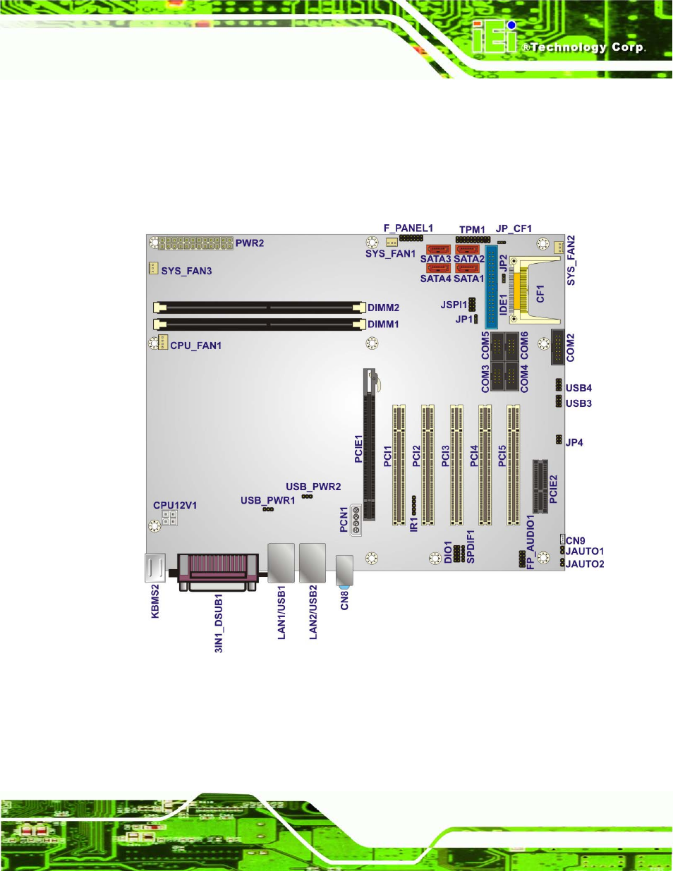 1 peripheral interface connectors, 1 layout, Eripheral | Nterface, Onnectors, Figure 3-1: connectors and jumpers | IEI Integration IMBA-G410 v2.00 User Manual | Page 29 / 165