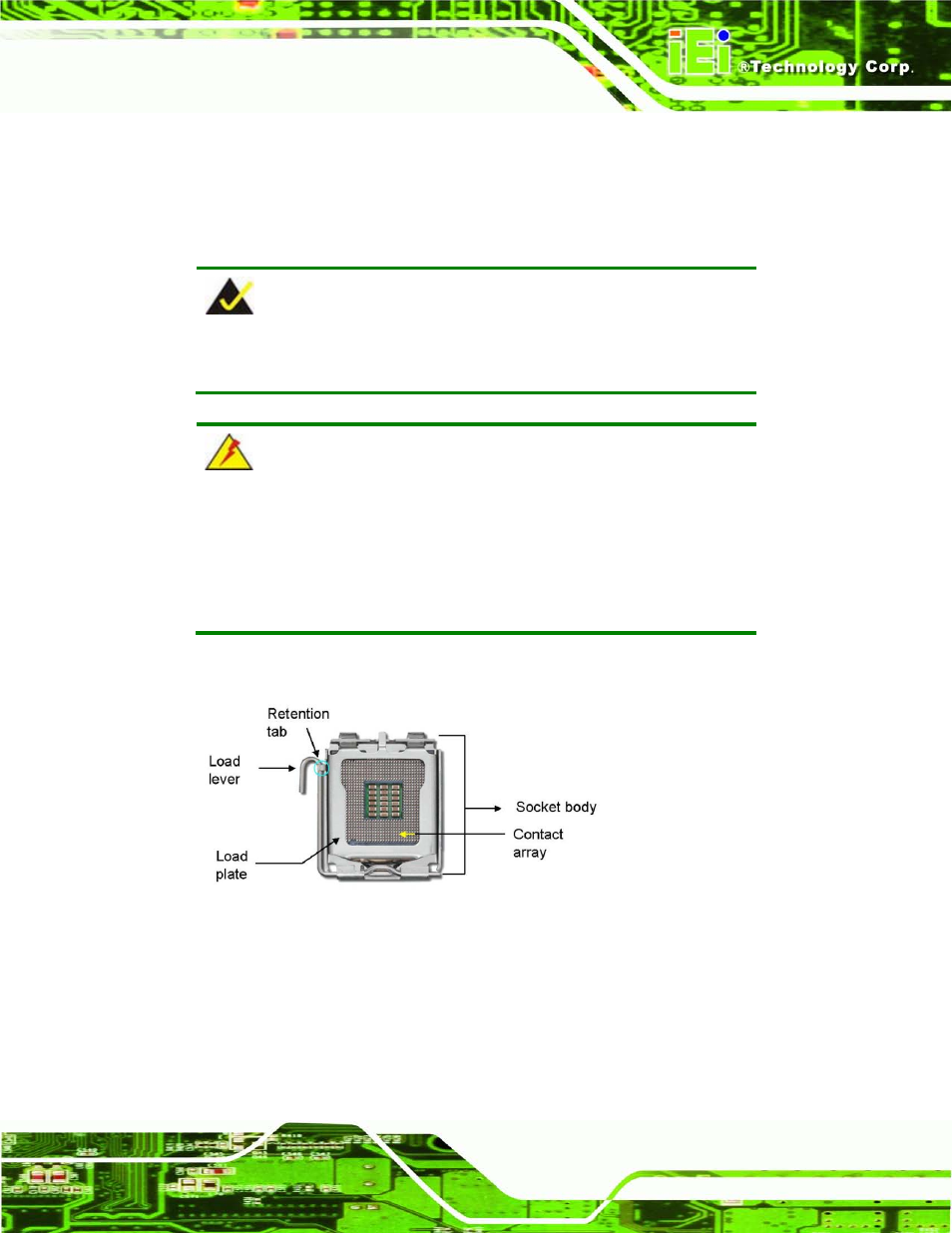 3 basic installation, 1 cpu installation, Asic | Nstallation, Figure 4-1: intel lga775 socket, 3 ba s ic in s ta lla tio n | IEI Integration IMBA-G410 v2.00 User Manual | Page 57 / 165
