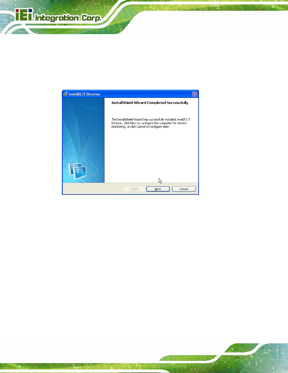 Figure 6-35: it director installation complete | IEI Integration IMBA-C2060 v2.01 User Manual | Page 156 / 209