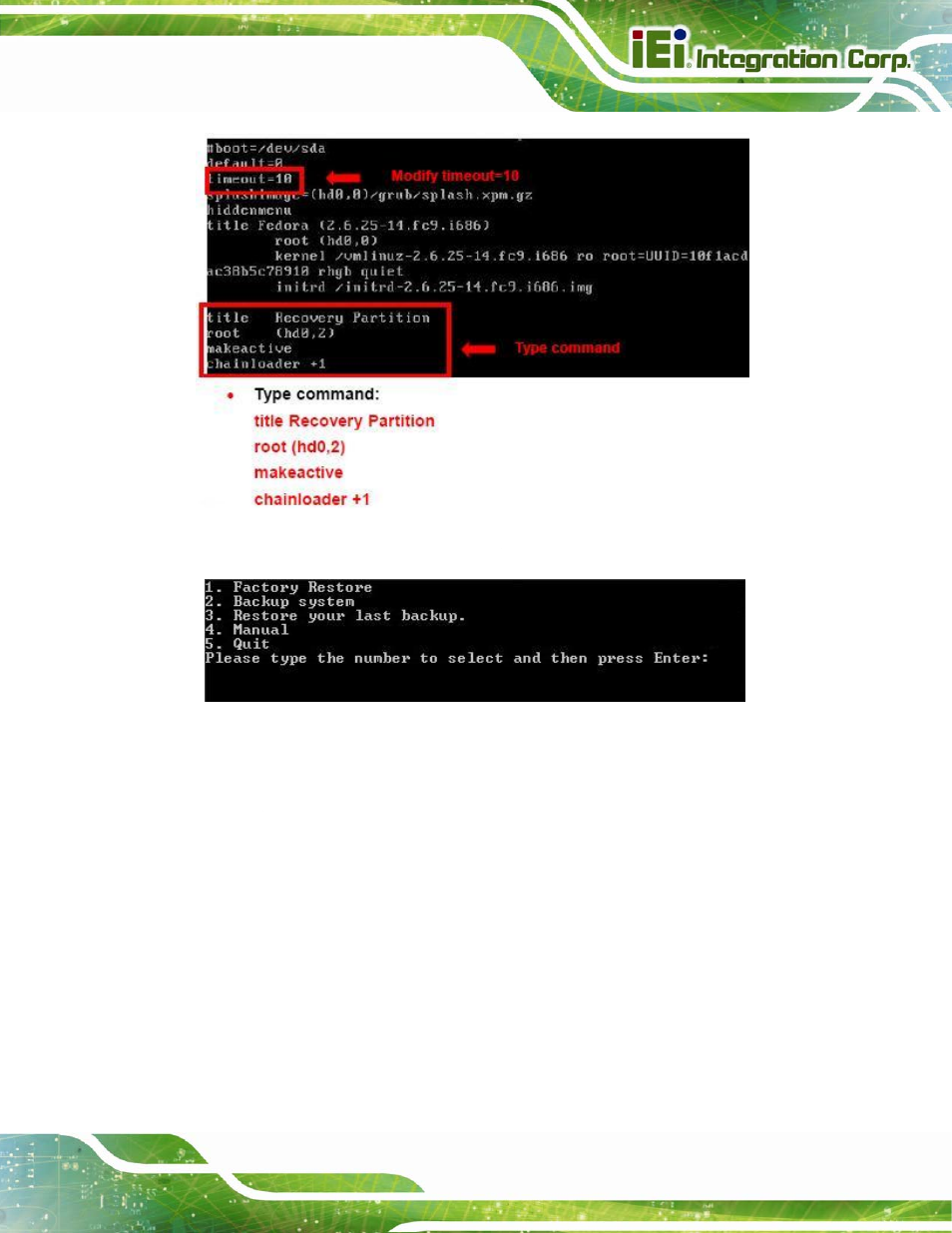 B.4 recovery tool functions, Ecovery, Unctions | Figure b-25: recovery tool menu | IEI Integration IMBA-C2060 v2.01 User Manual | Page 183 / 209