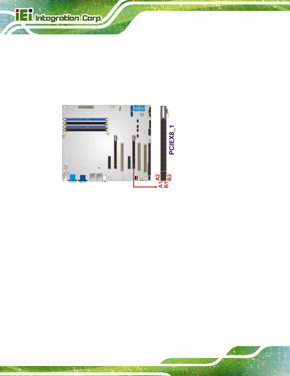 15 pcie x8 slot, 16 pci express x16/x8 slot, Figure 3-16: pcie x8 slot location | IEI Integration IMBA-C2060 v2.01 User Manual | Page 48 / 209