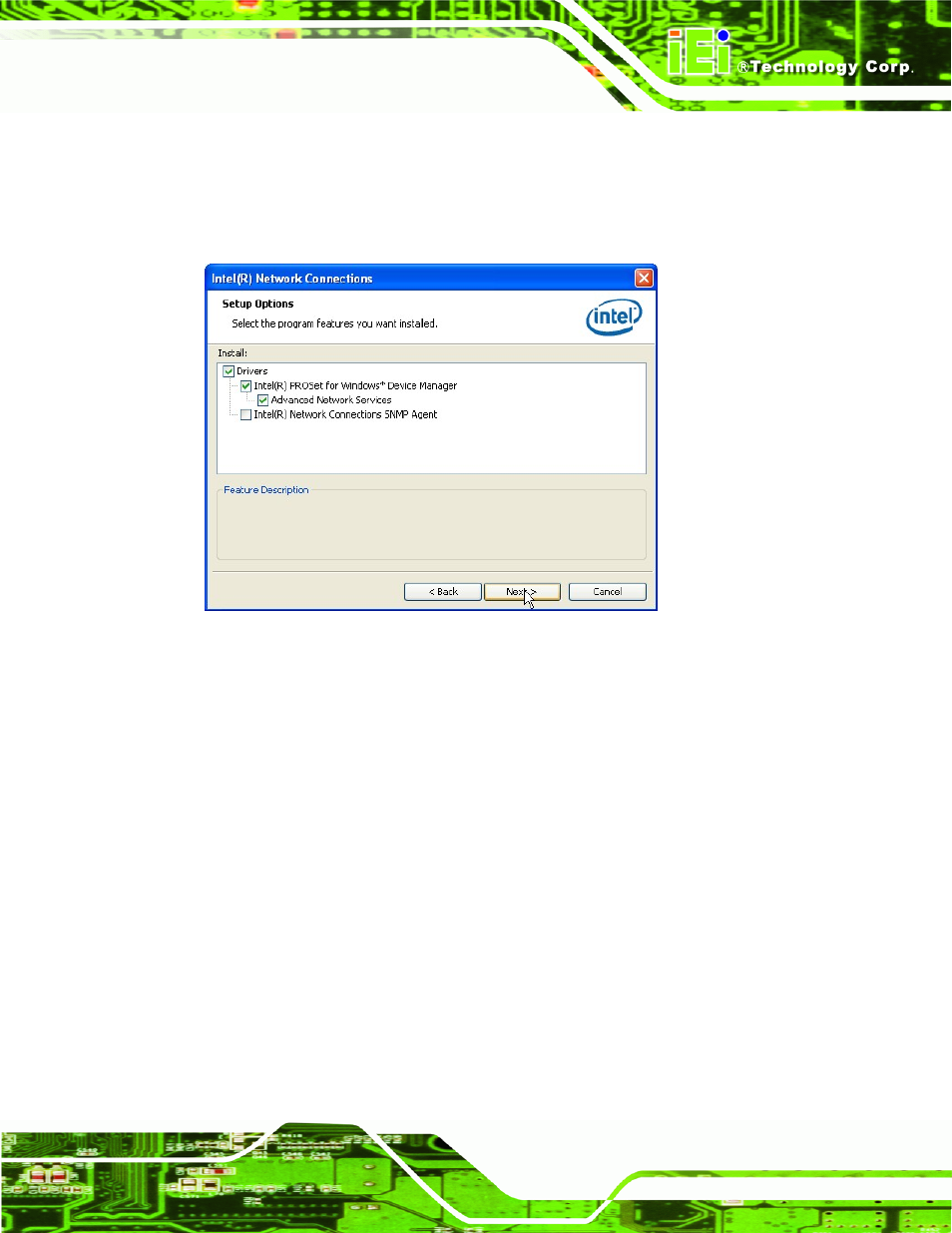 Figure 6-16: lan driver setup options | IEI Integration IMBA-Q670 v1.02 User Manual | Page 143 / 205