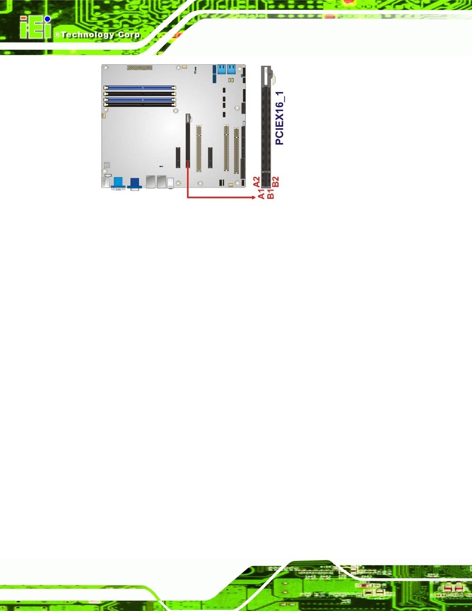 17 sata 3gb/s drive connector, Figure 3-17: pcie x16 slot location | IEI Integration IMBA-Q670 v1.02 User Manual | Page 48 / 205