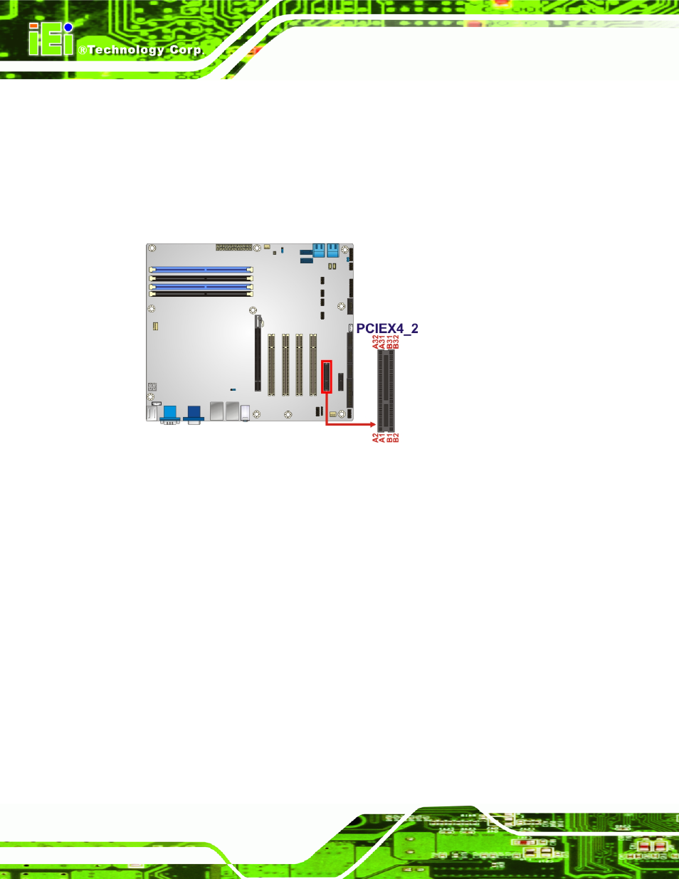 15 pcie x4 slot, 16 pcie x16 slot, Figure 3-16: pcie x4 slot location | IEI Integration IMBA-Q670 v2.01 User Manual | Page 48 / 219