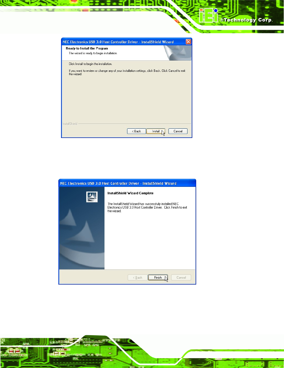 Figure 6-26: usb 3.0 driver installation, Figure 6-27: usb 3.0 driver update complete | IEI Integration IMBA-Q670 v2.10 User Manual | Page 149 / 219